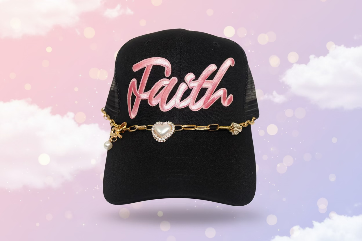Faith Pink Custom Kingdom Trucker Hat