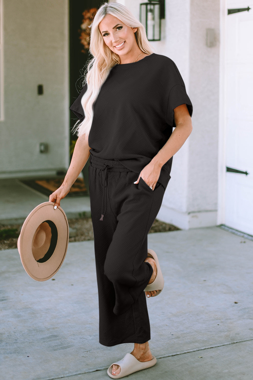 Graced  Short Sleeve Top and Pants Set