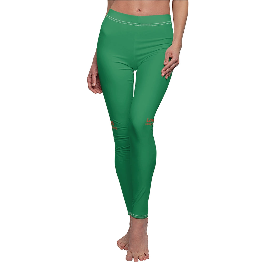 Women's Cut & Sew Casual Leggings Green
