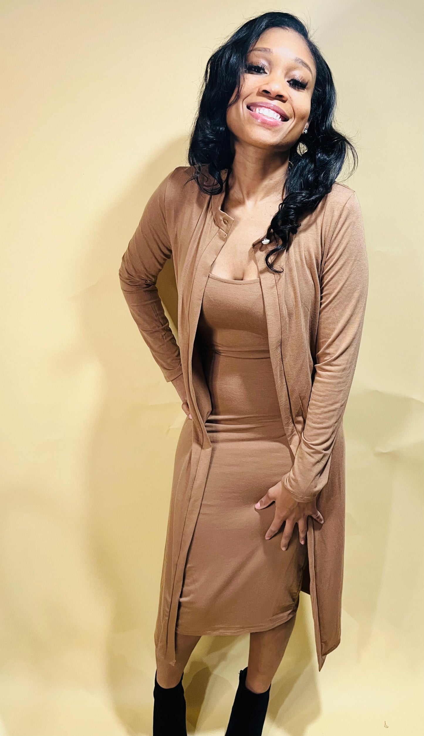 Faith Dress & Cardigan Set