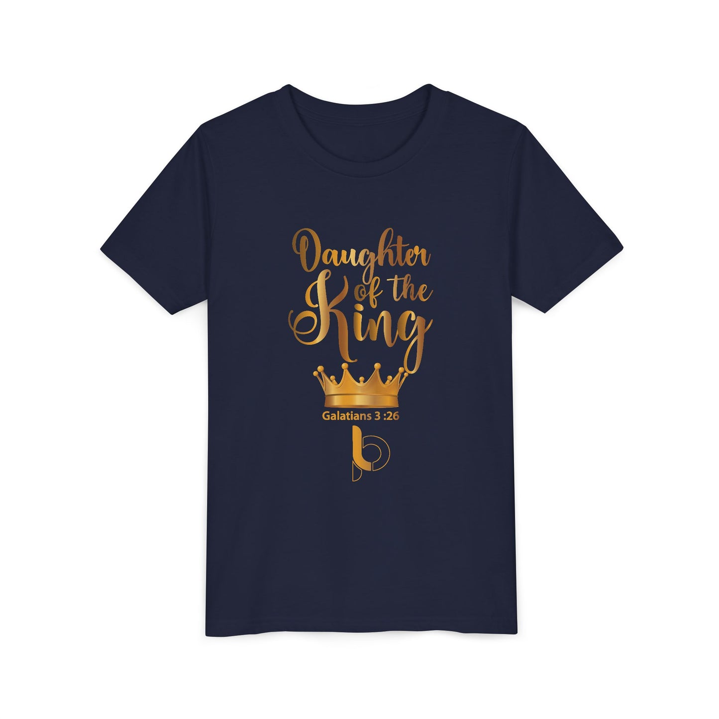 Daughter of the King Youth Tee – Christian Girls’ Faith Shirt (Galatians 3:26)