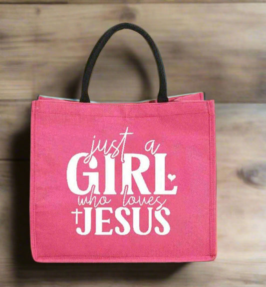 Just A Girl Who Love Jesus Tote Bag