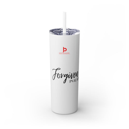 Forgiven Skinny Tumbler with Straw, 20oz