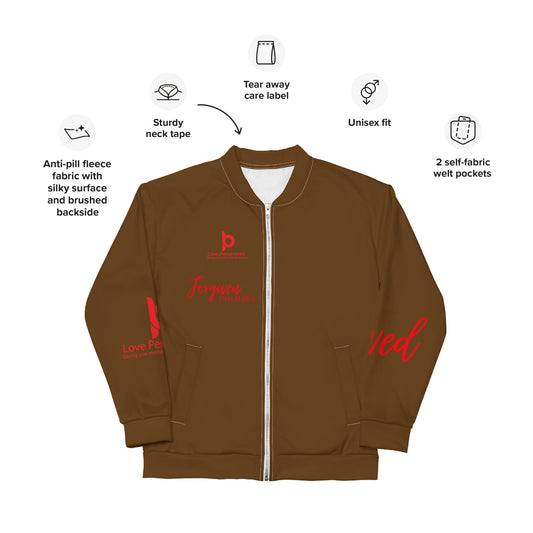 Forgiven Unisex Bomber Jacket Brown