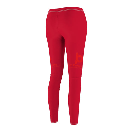 Women's Cut & Sew Casual Leggings Red