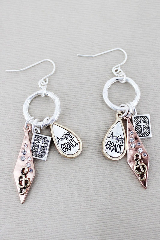 Amazing Grace Charm Earrings