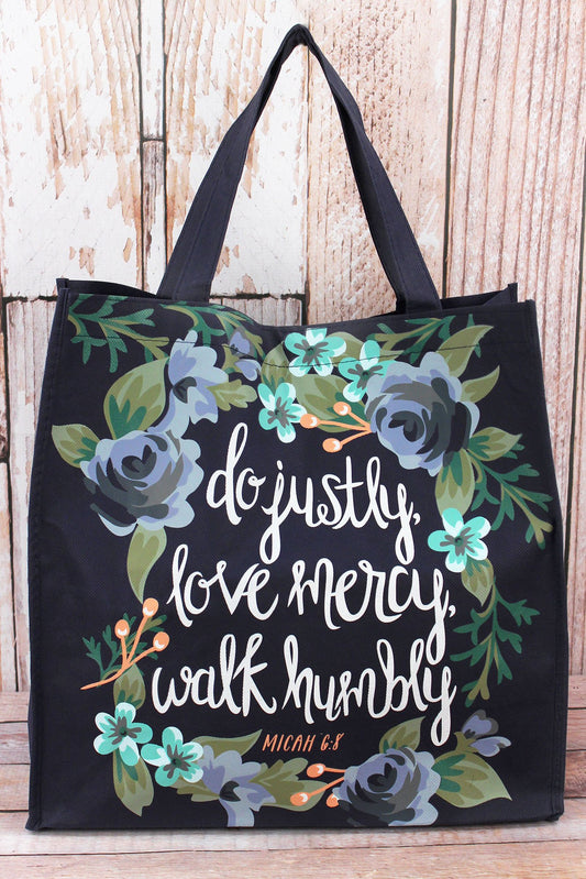 MICAH 6:8 'JUSTLY, MERCY, HUMBLY' TOTE BAG